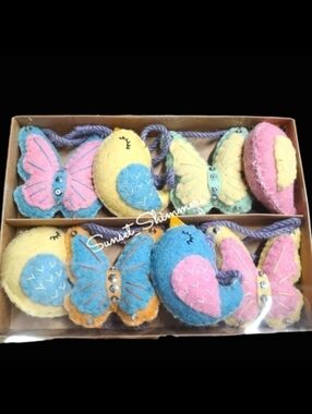 Summer Bird & Butterfly 6' Felt Stitch Vintage Style Farm House Garland